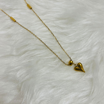 Solovia Golden Heart Necklace  | 18K Gold Plated