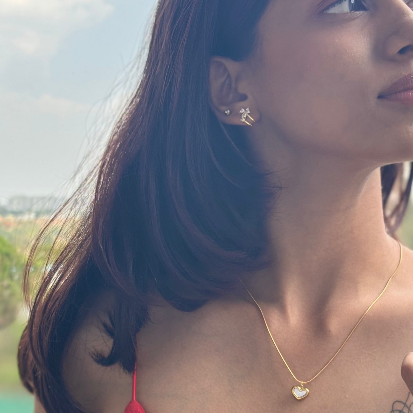 Solovia Golden Heart Necklace  | 18K Gold Plated