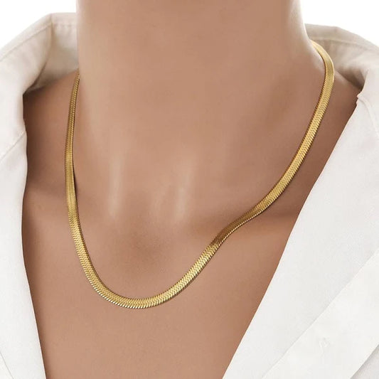Liquid Gold Snake Necklace  | 18K Gold Plated
